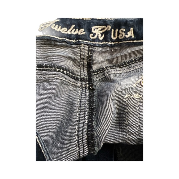 Twelve K Switch Denim Jeans Womens  Embroidered Embellished Rhinestone SZ 11 - Picture 6 of 7